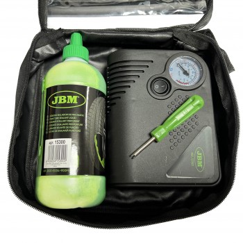 Kit arregla pinchazos coche: liquido sellador + compresor de aire