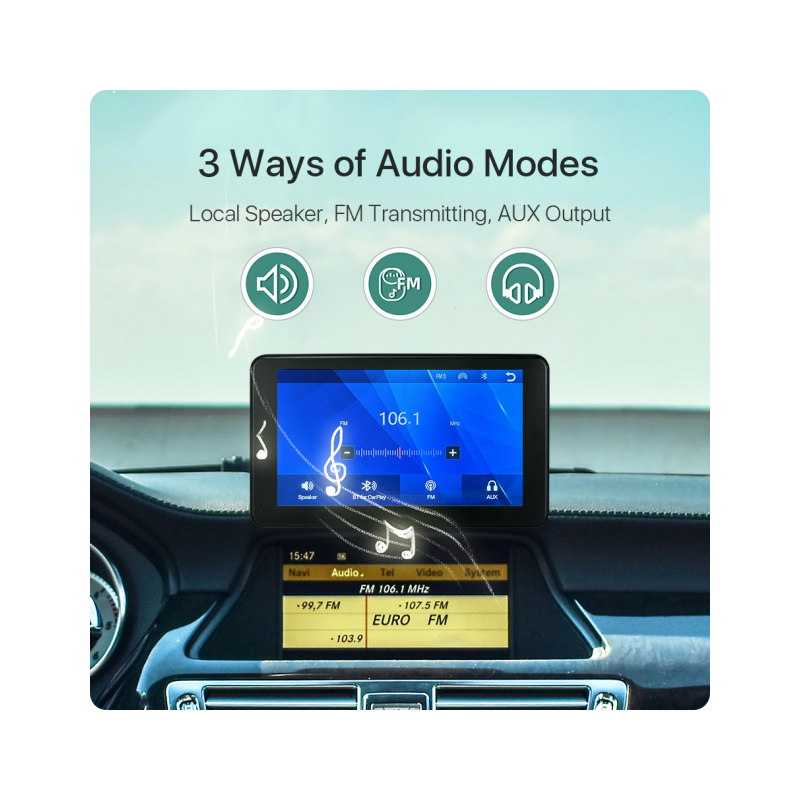 Pantalla para coche con Carplay y Android Auto inalámbrico