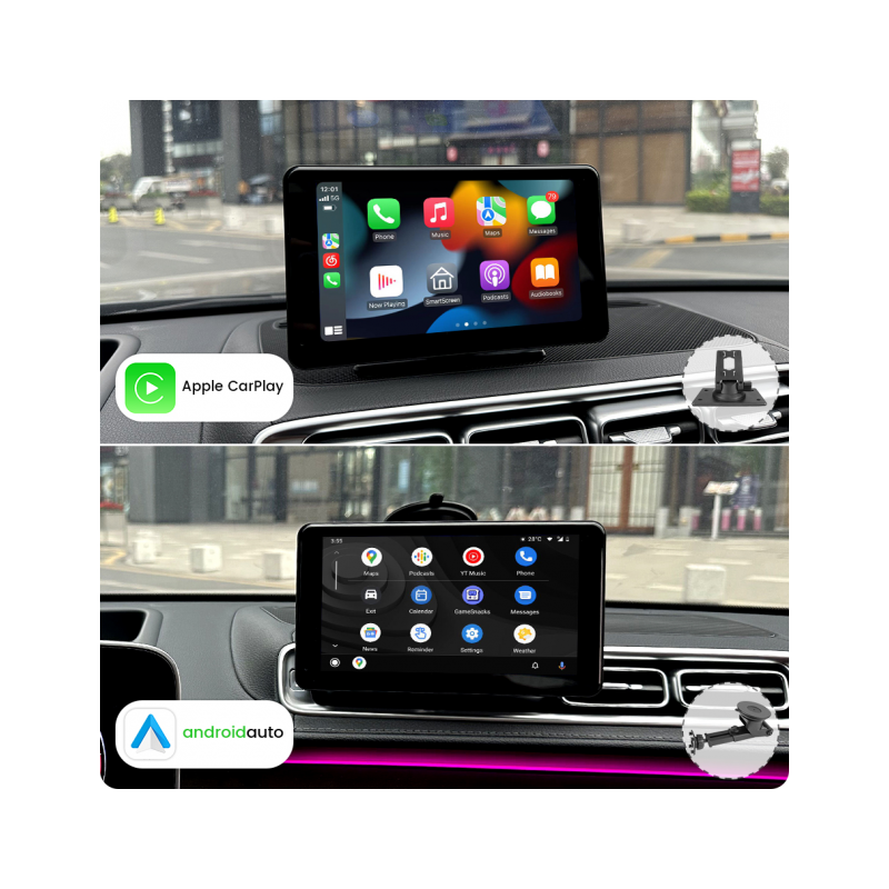 Pantalla para coche con Carplay y Android Auto inalámbrico